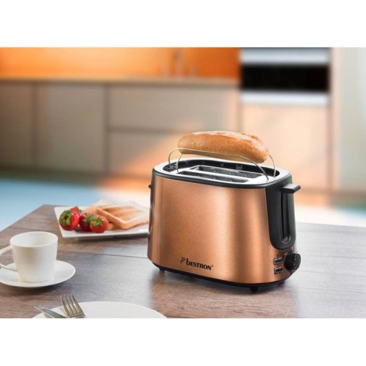 Toaster Bestron ATS1000CO 2 Schlitze 1000 W 7 Bräunungsstufen Krümelschublade Kupfer