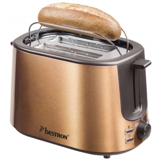 Toaster Bestron ATS1000CO 2 Schlitze 1000 W 7 Bräunungsstufen Krümelschublade Kupfer