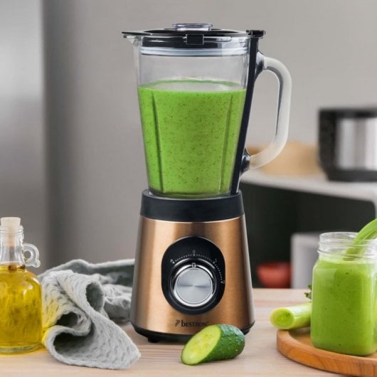 Bestron ABL500CO Mélangeur en verre 1,5L 500W Cuivre