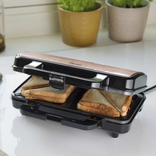 Bestron ASM90XLCO Sandwichera XL 900W Cobre