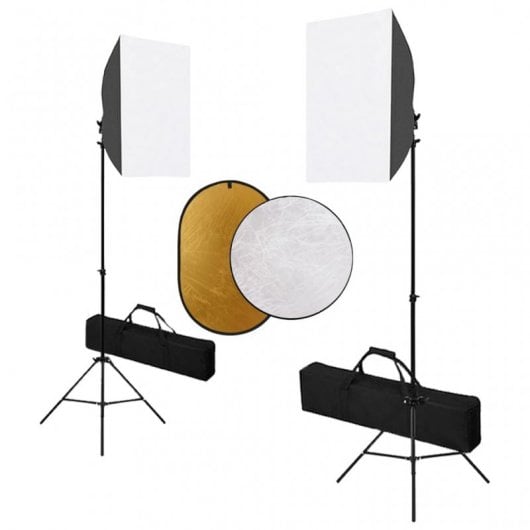 vidaXL Kit de Estudio Fotográfico con Luces Softbox + Reflector