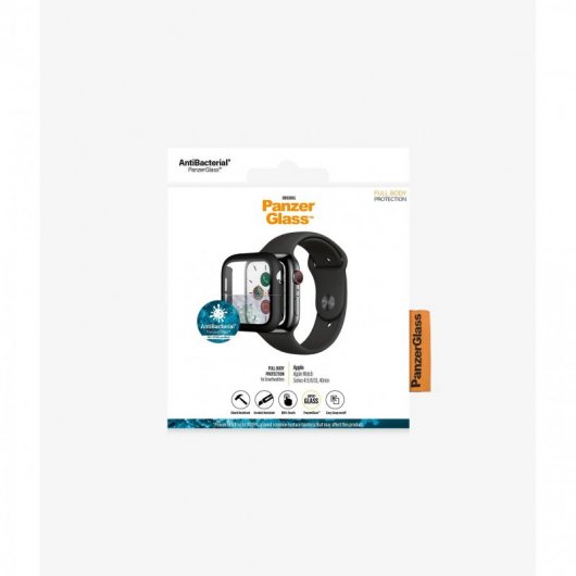 PanzerGlass Protecteur intégral en verre trempé noir pour Apple Watch 4/5/6/SE 40 mm
