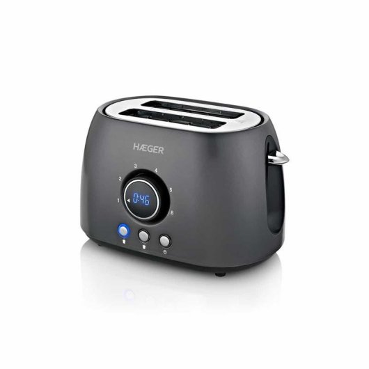 Tostadora Haeger Future TO-08D.012A 2 Ranuras Anchas 800W 6 Niveles Gris