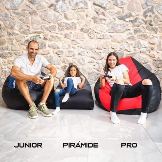 Happers Pack Puff Gamer Pro + Reposapiés + Cojín Rojo