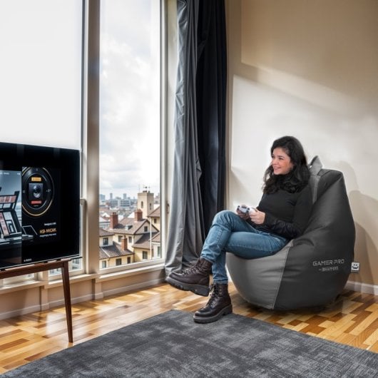 Happers Pack Puff Gamer Pro + Reposapiés + Cojín Gris