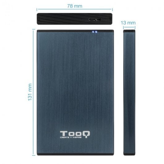 TooQ TQE-2527PB Custodia per disco rigido 2,5" SATA USB 3.0 Blu