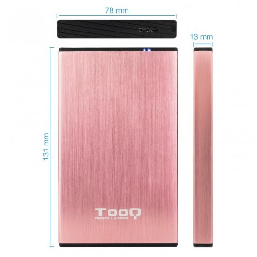 TooQ TQE-2527P Carcasa Disco Duro 2.5" SATA USB 3.0 Rosa