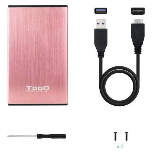 TooQ TQE-2527P Carcasa Disco Duro 2.5" SATA USB 3.0 Rosa
