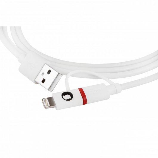 SilverHT Cable Combo MFI MicroUSB + Lightning Negro