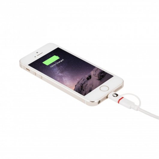 SilverHT Cable Combo MFI MicroUSB + Lightning Negro