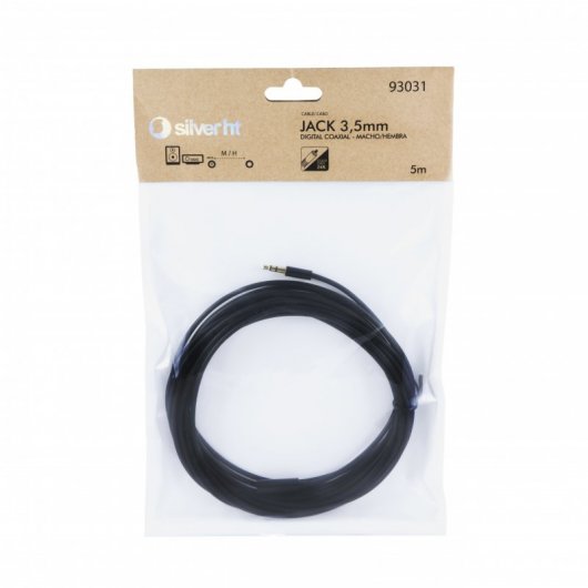 SilverHT Cable Jack 3,5mm M/H 5m Negro