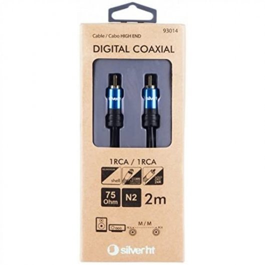 SilverHT Cable Coaxial Digital RCA Macho/Macho High End 2m Negro