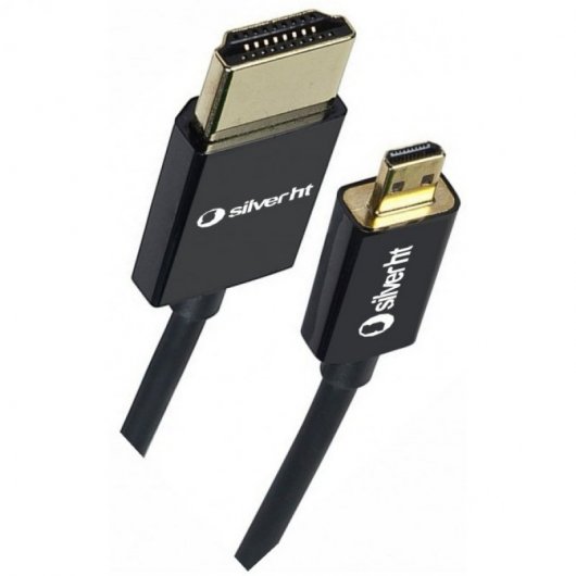 SilverHT Cable Superslim MicroHDMI a HDMI (M/M) 1.5m Negro