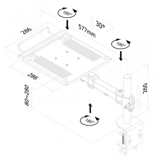 NewStar Notebook-D100 Soporte de Escritorio para Ordenador Portátil 10-27" Negro