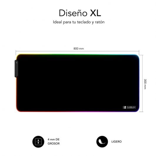 Subblim Alfombrilla Gaming RGB XL