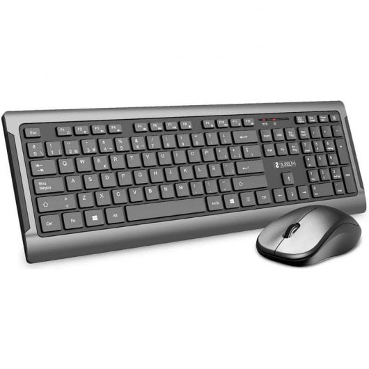 Clavier + Souris Sans Fil Subblim Gris/Noir
