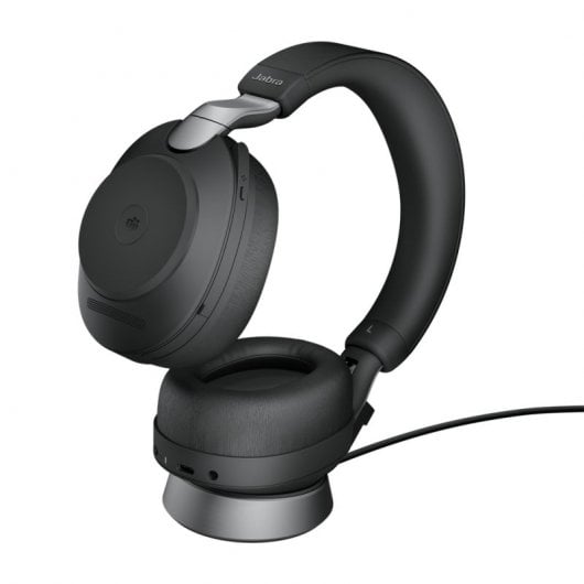 Jabra Evolve2 85 MS Teams Auriculares Bluetooth con Soporte de Carga USB-A Negro