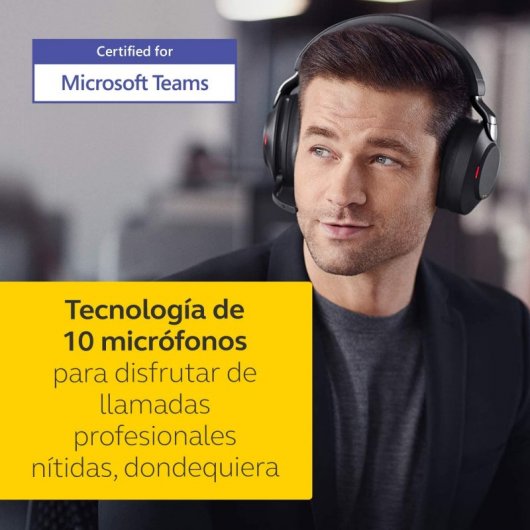 Jabra Evolve2 85 MS Teams Auriculares Bluetooth con Soporte de Carga USB-A Negro