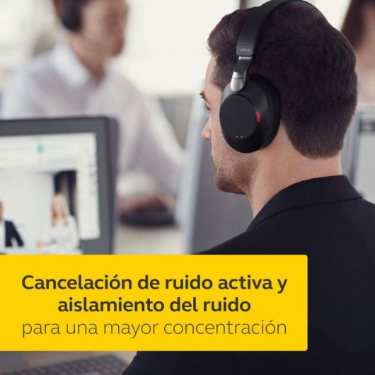 Jabra Evolve2 85 MS Teams Auriculares Bluetooth con Soporte de Carga USB-A Negro