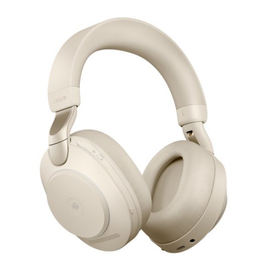 Jabra Evolve2 85 MS Teams Auriculares Bluetooth con Soporte de Carga USB-C Beige
