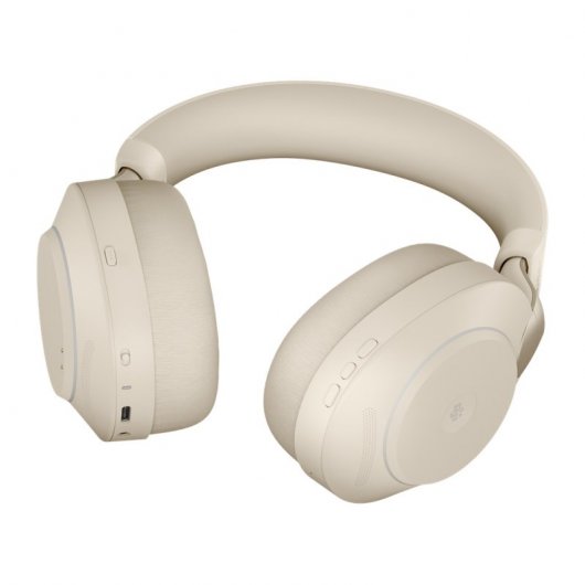 Jabra Evolve2 85 MS Teams Auriculares Bluetooth con Soporte de Carga USB-C Beige