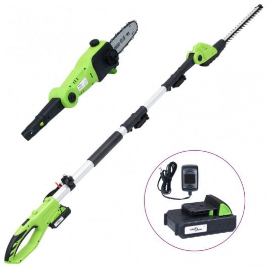 VidaXL Cortasetos de Pértiga 2 en 1 con Batería 20V