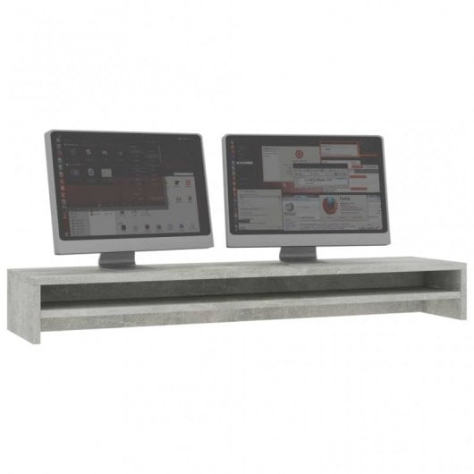 vidaXL Escritorio de madera contrachapada gris hormigón 90x40x72 cm