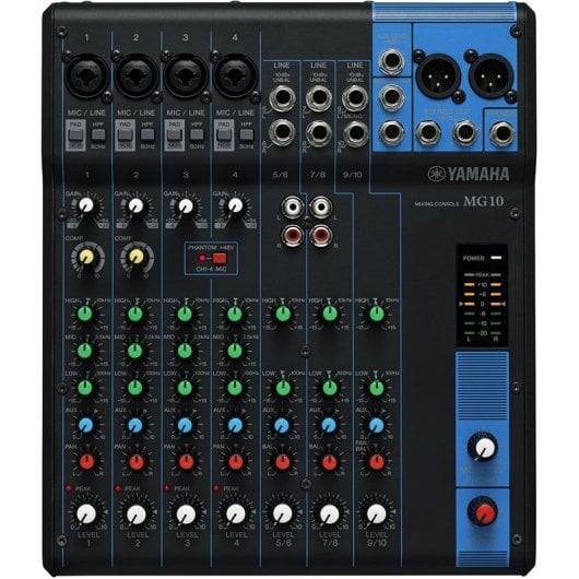 Yamaha MG10 table de mixage audio 10 canaux Noir