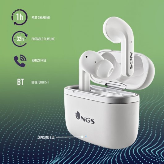 NGS Artica Crown Auriculares True Wireless Blancos