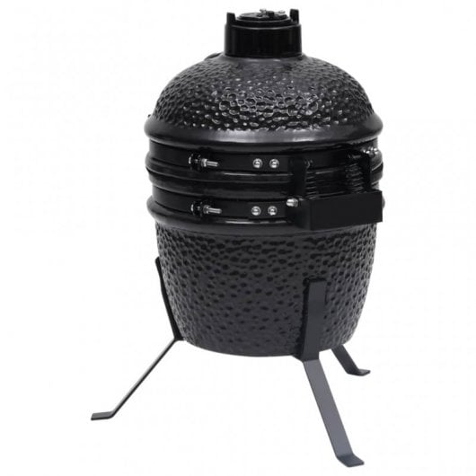 VidaXL Kamado Barbacoa con Ahumador 56cm Negra