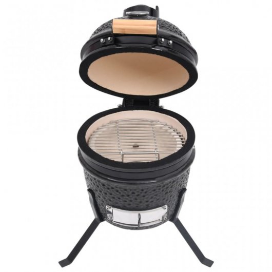 VidaXL Kamado Barbacoa con Ahumador 56cm Negra
