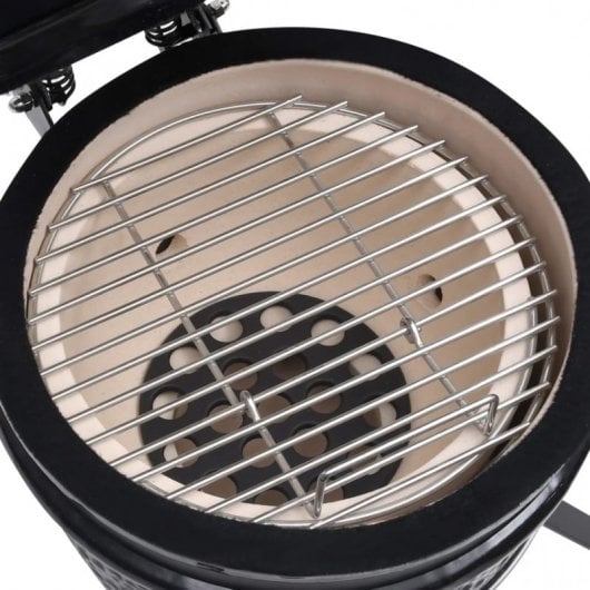 VidaXL Kamado Barbacoa con Ahumador 56cm Negra