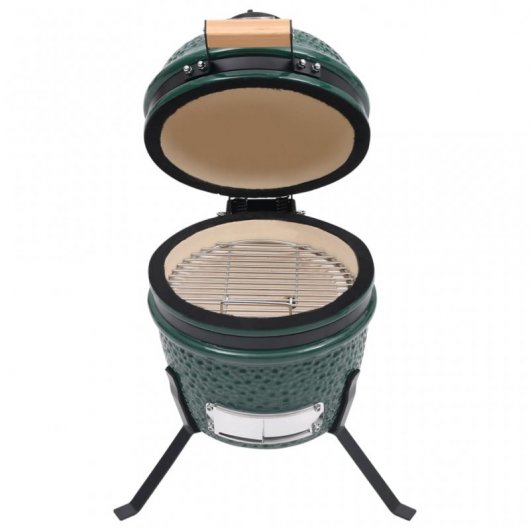 VidaXL Kamado Barbacoa con Ahumador 56cm Verde