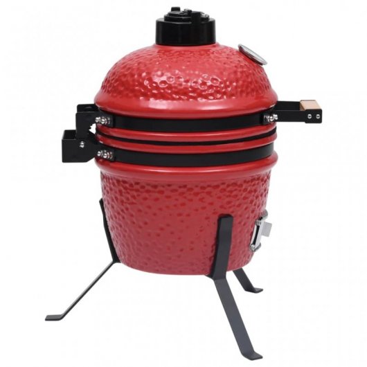 VidaXL Kamado Barbacoa con Ahumador 56cm Roja