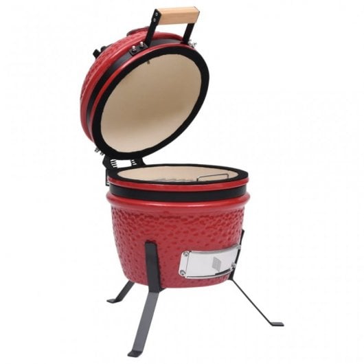 VidaXL Kamado Barbacoa con Ahumador 56cm Roja