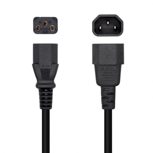Aisens Cable de Alimentación C13 a C14 Hembra/Macho 3m Negro