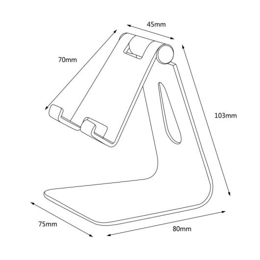 Aisens Support pour tablette/smartphone jusqu'à 8" Argent