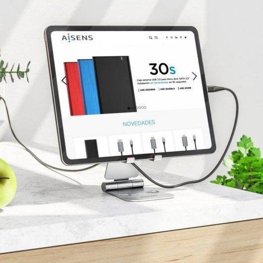 Aisens Support pour tablette/smartphone jusqu'à 10" Argent