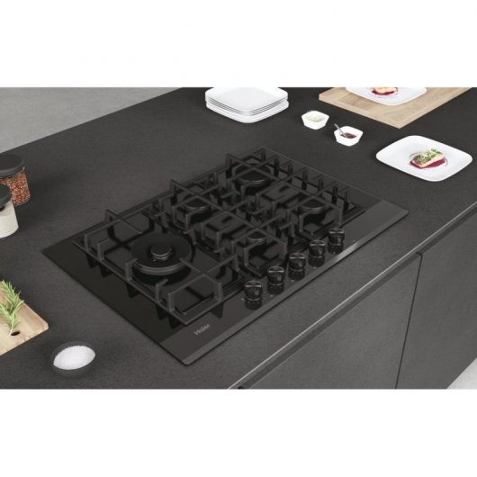 Haier HAVG7WL4HB Placa de Gas 5 Zonas 75cm Negro