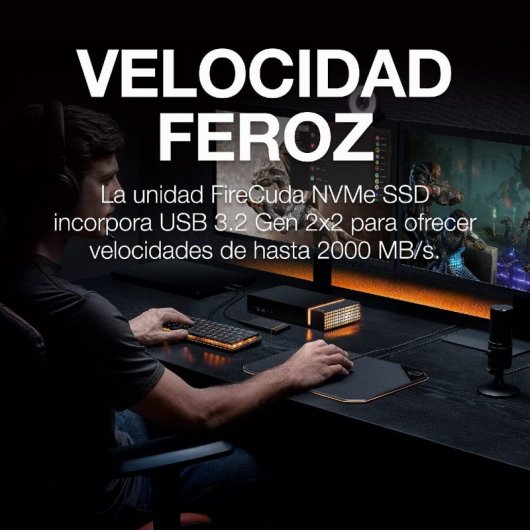 Seagate FireCuda Gaming SSD 2TB USB-C Preto