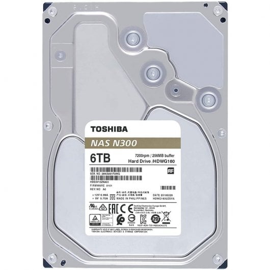 Toshiba N300 NAS Interne Festplatte 6 TB 7200 RPM 256 MB 3.5" Serial ATA III