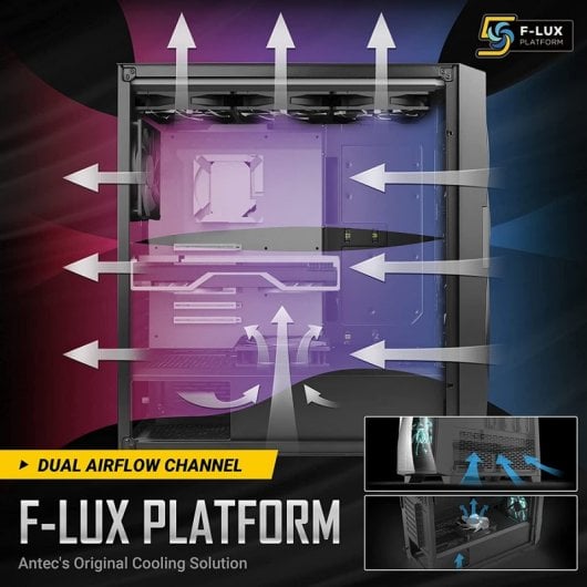 Antec DF700 Flux Midi Tower Cristal Templado USB 3.0 Negra