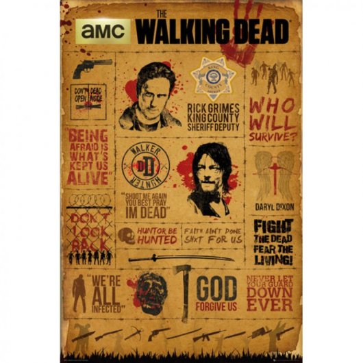 GB Eye Maxi Póster The Walking Dead Infografía 91.5x61cm