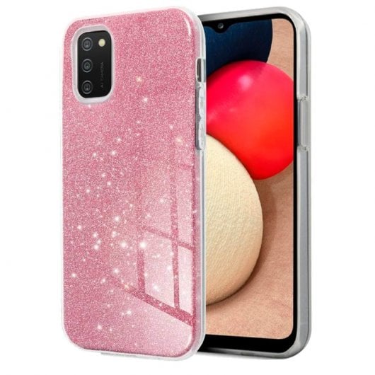 Cool Glitter Capa Rosa para Samsung A025F Galaxy A02s