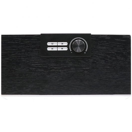 Cool Retro Enceinte Bluetooth Bois Noir Façade Argent 20W