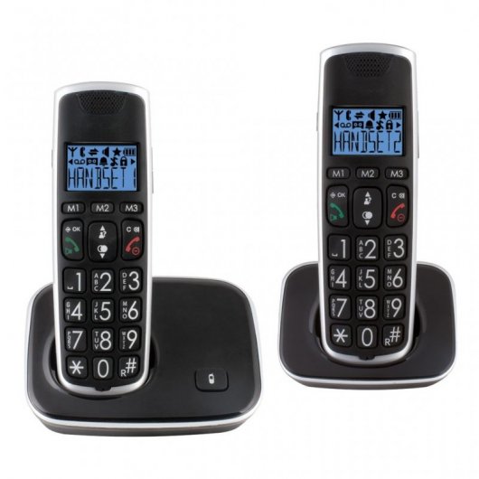 Profoon PDX-2728 Dúo Teléfonos Inalámbricos DECT Negros