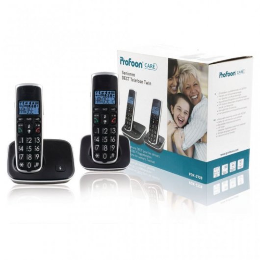 Profoon PDX-2728 Dúo Teléfonos Inalámbricos DECT Negros