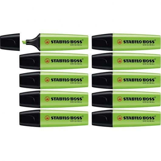 STABILO Boss Original 10 Marcadores Fluorescentes Verdes