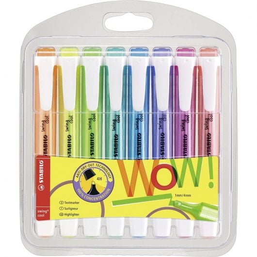 STABILO Swing Cool Etui mit 8 fluoreszierenden Markern