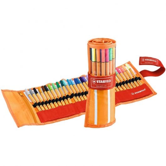 STABILO Point 88 Stoff-Rolltasche mit 30 Markern